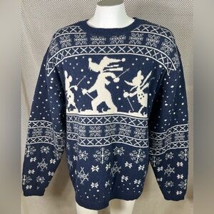 The Disney Adventure Ahead Best Brand Mickey Goofy Donald Ski Wool Sweater